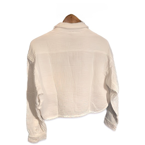 NWT BOBI Button~Up PREP Gauze Crop Shacket Jacket Top Size S - Picture 3 of 5